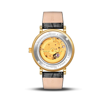 Franklord Heritage Open Heart – Royal Gold | Luxury Automatic Black Dial Watch for Men