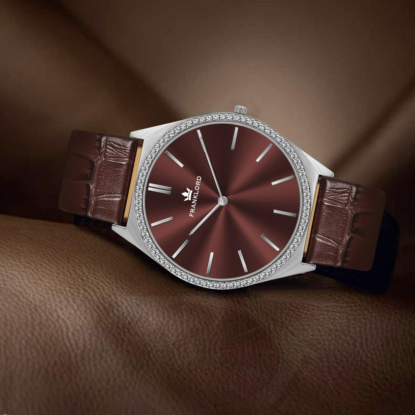 Franklord Rustic Luxe Diamond – Swiss Ultra Slim Dress Watch for Men