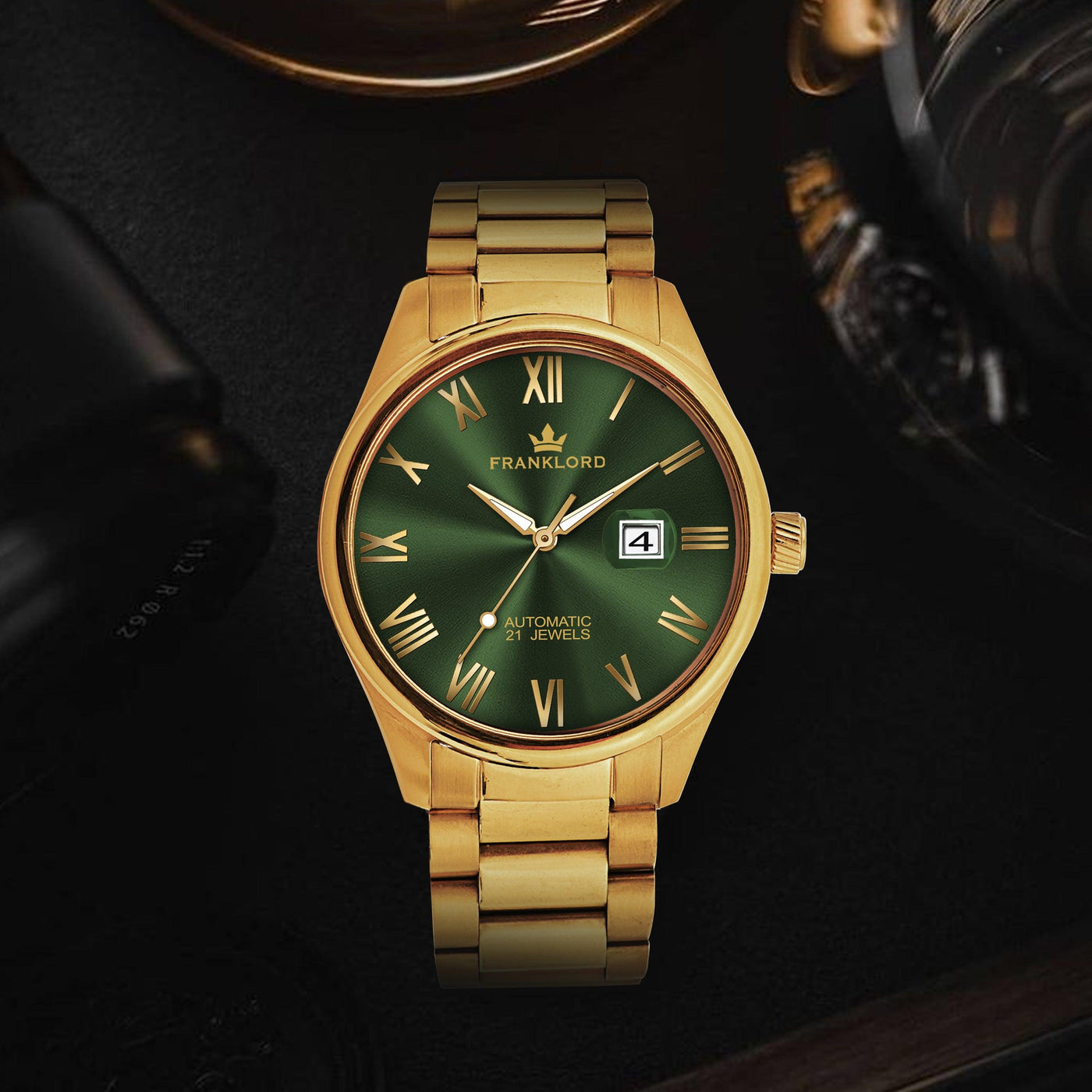 Franklord Regal Sapphire Roman Green | Maha Vastu-Inspired Timepiece for Prosperity