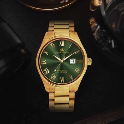 Franklord Regal Sapphire Roman Green | Maha Vastu-Inspired Timepiece for Prosperity