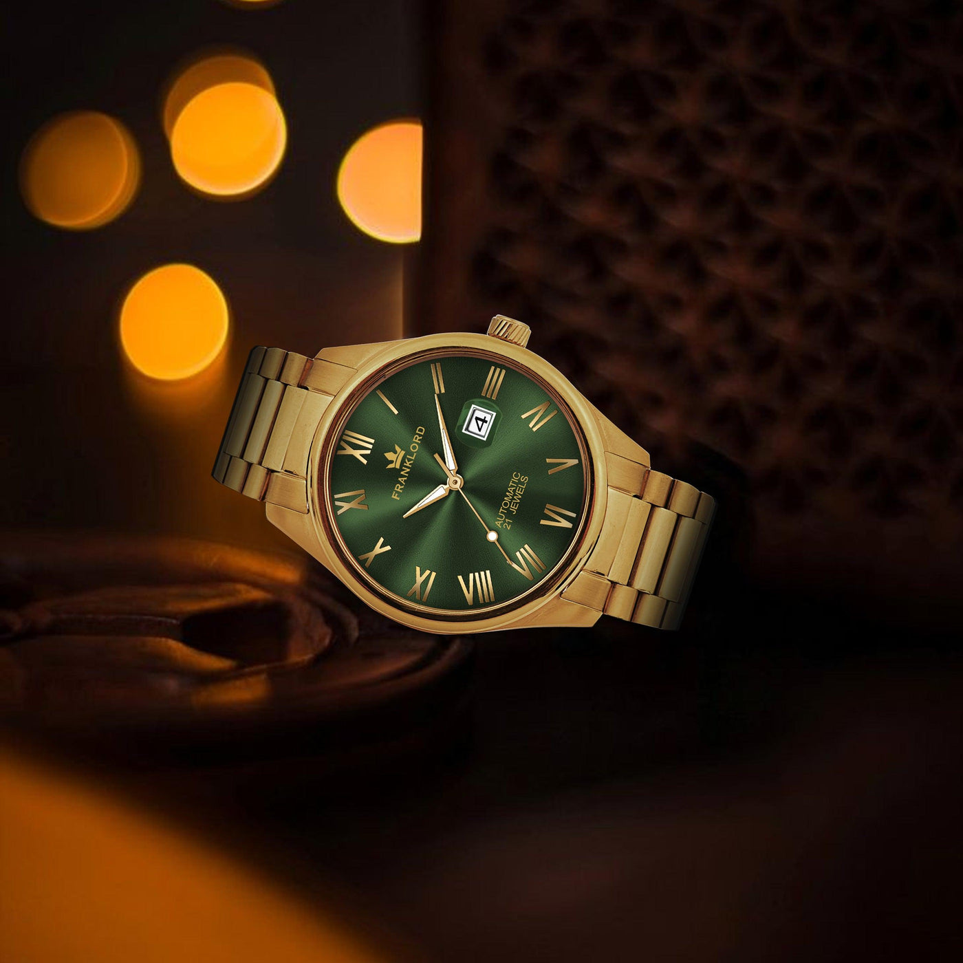 Franklord Regal Sapphire Roman Green | Maha Vastu-Inspired Timepiece for Prosperity