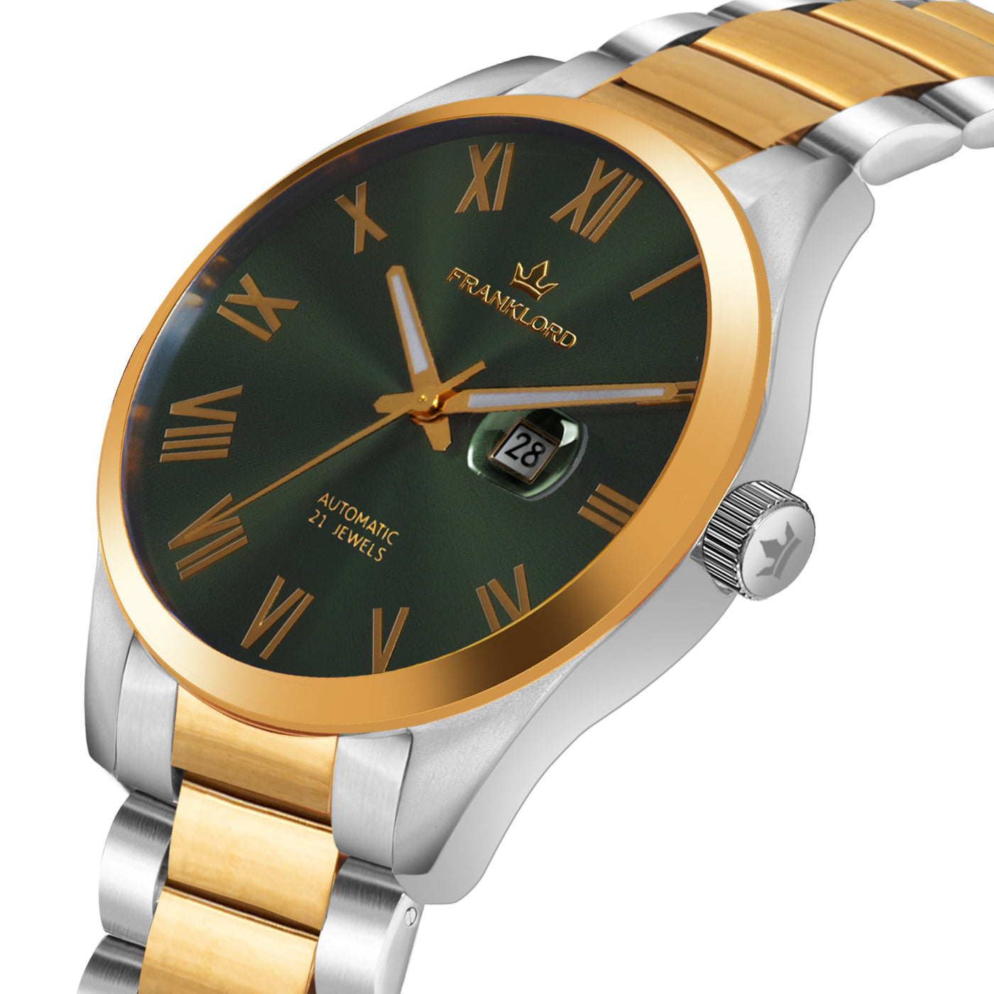 Franklord Regal Sapphire Roman Green Two Tone | Maha Vastu Timepiece of Growth & Balance