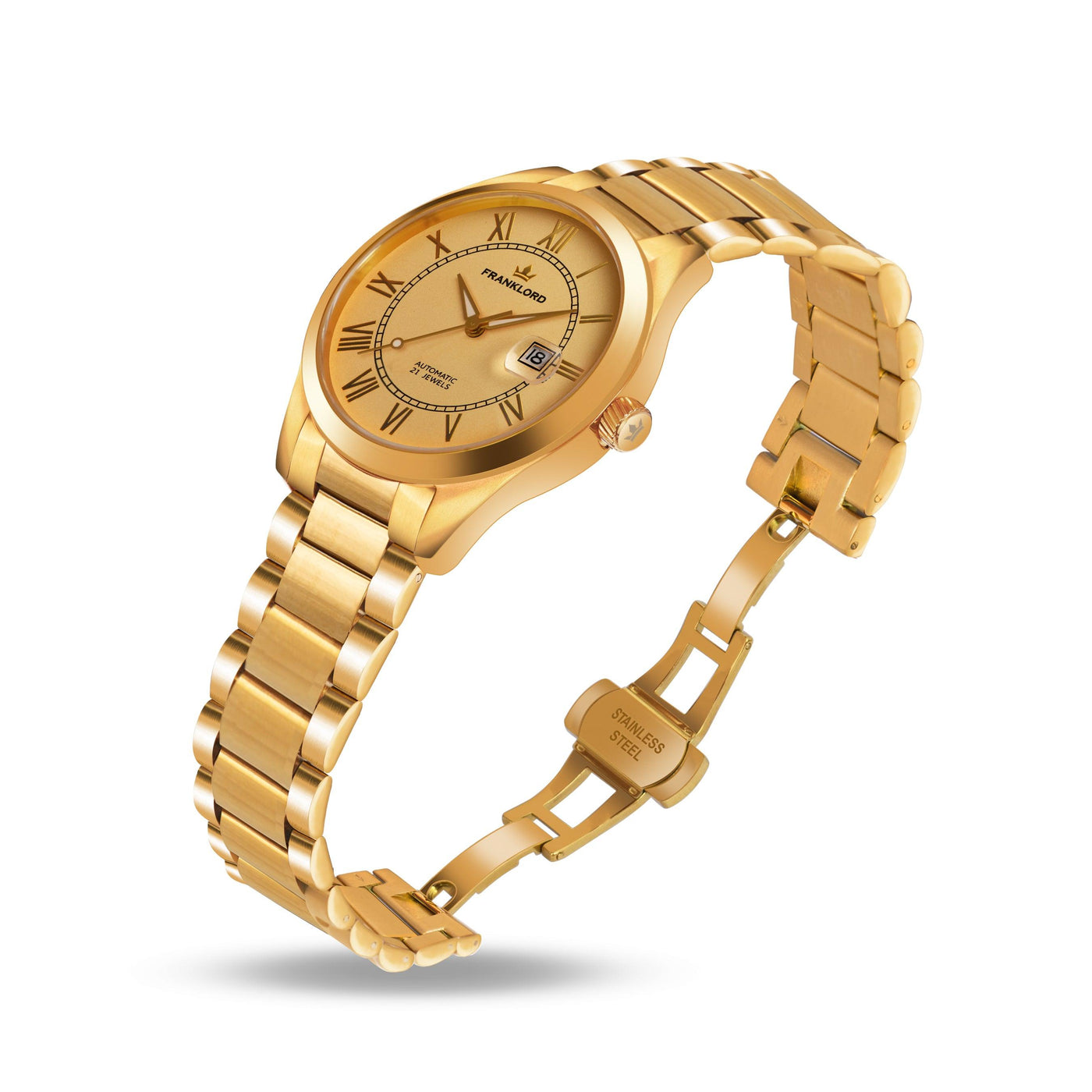 Franklord Regal Sapphire Roman Gold | Maha Vastu-Inspired Timepiece for Prosperity & Power