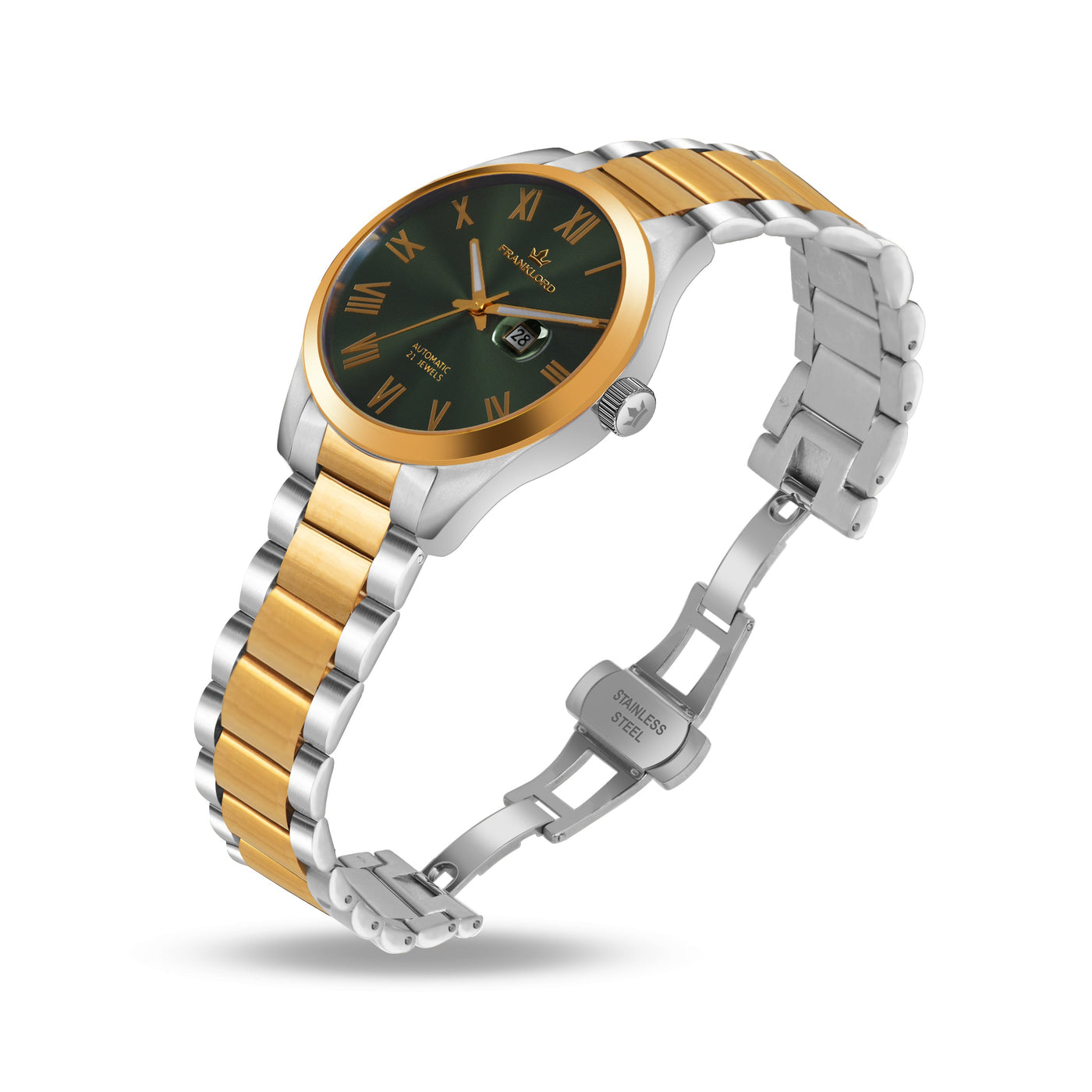 Franklord Regal Sapphire Roman Green Two Tone | Maha Vastu Timepiece of Growth & Balance
