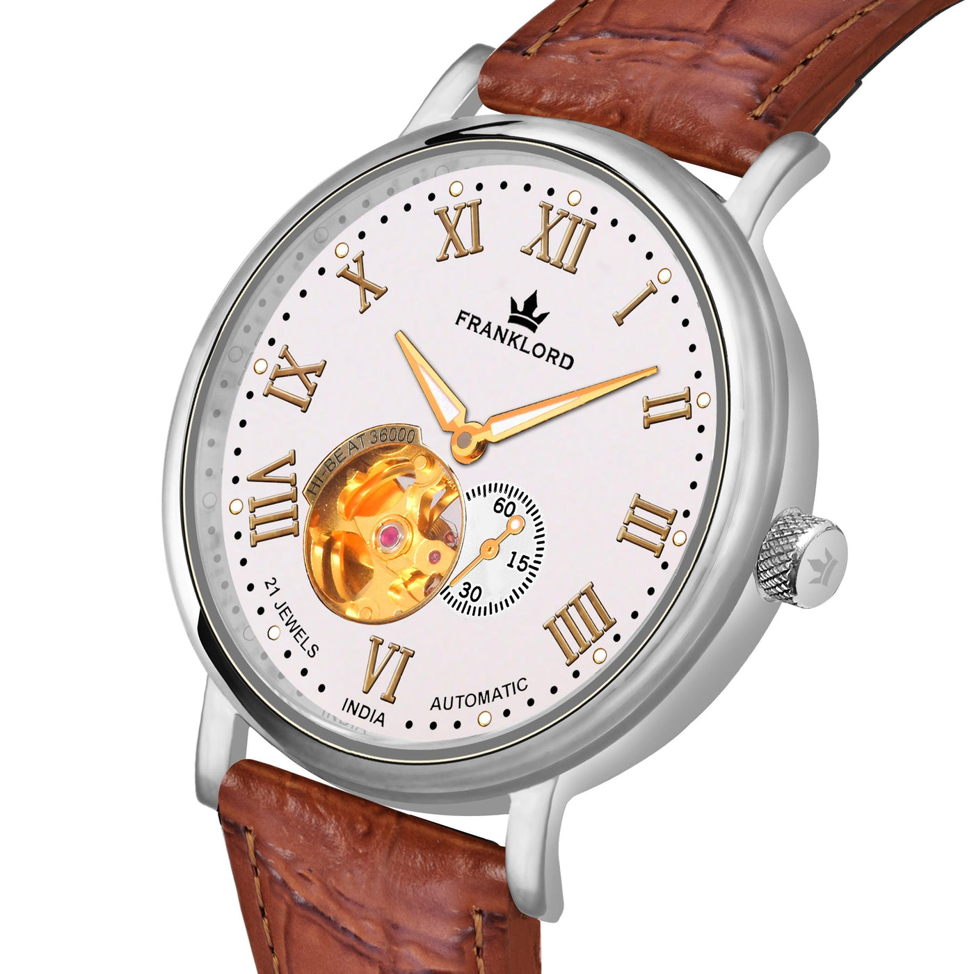 Franklord Heritage Open Heart – Crystal White | Iconic White Dial Automatic Watch for Men
