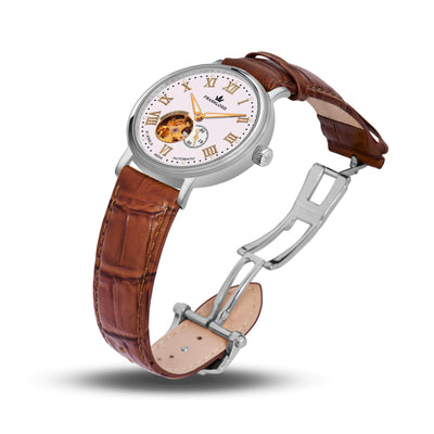 Franklord Heritage Open Heart – Crystal White | Iconic White Dial Automatic Watch for Men