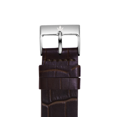 Franklord Classic Brown 20mm Genuine Leather Watch Strap – Premium Croc Texture | Quick Release Band