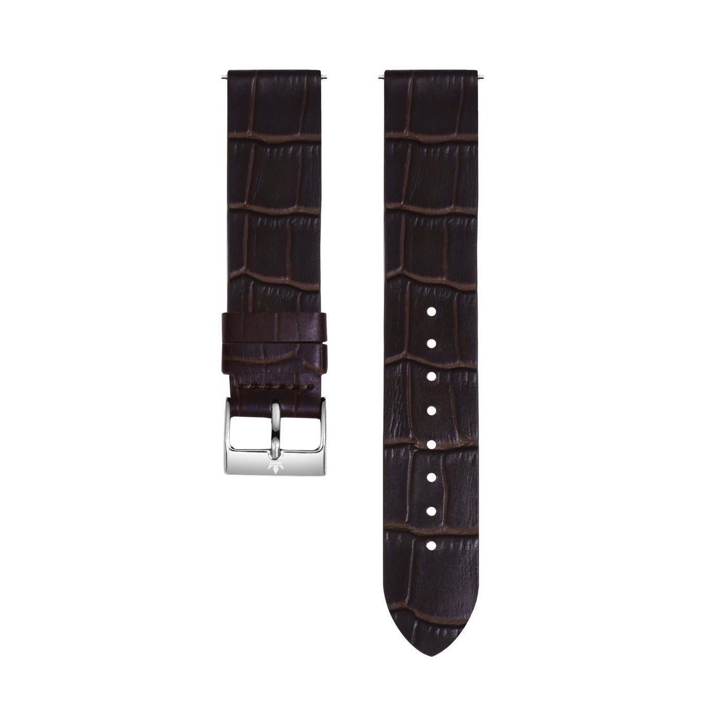 Franklord Classic Brown 20mm Genuine Leather Watch Strap – Premium Croc Texture | Quick Release Band