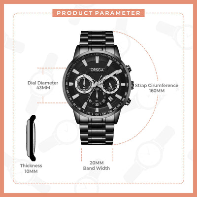 COMET Analog Men's Black Watch