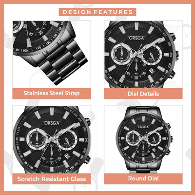 COMET Analog Men's Black Watch