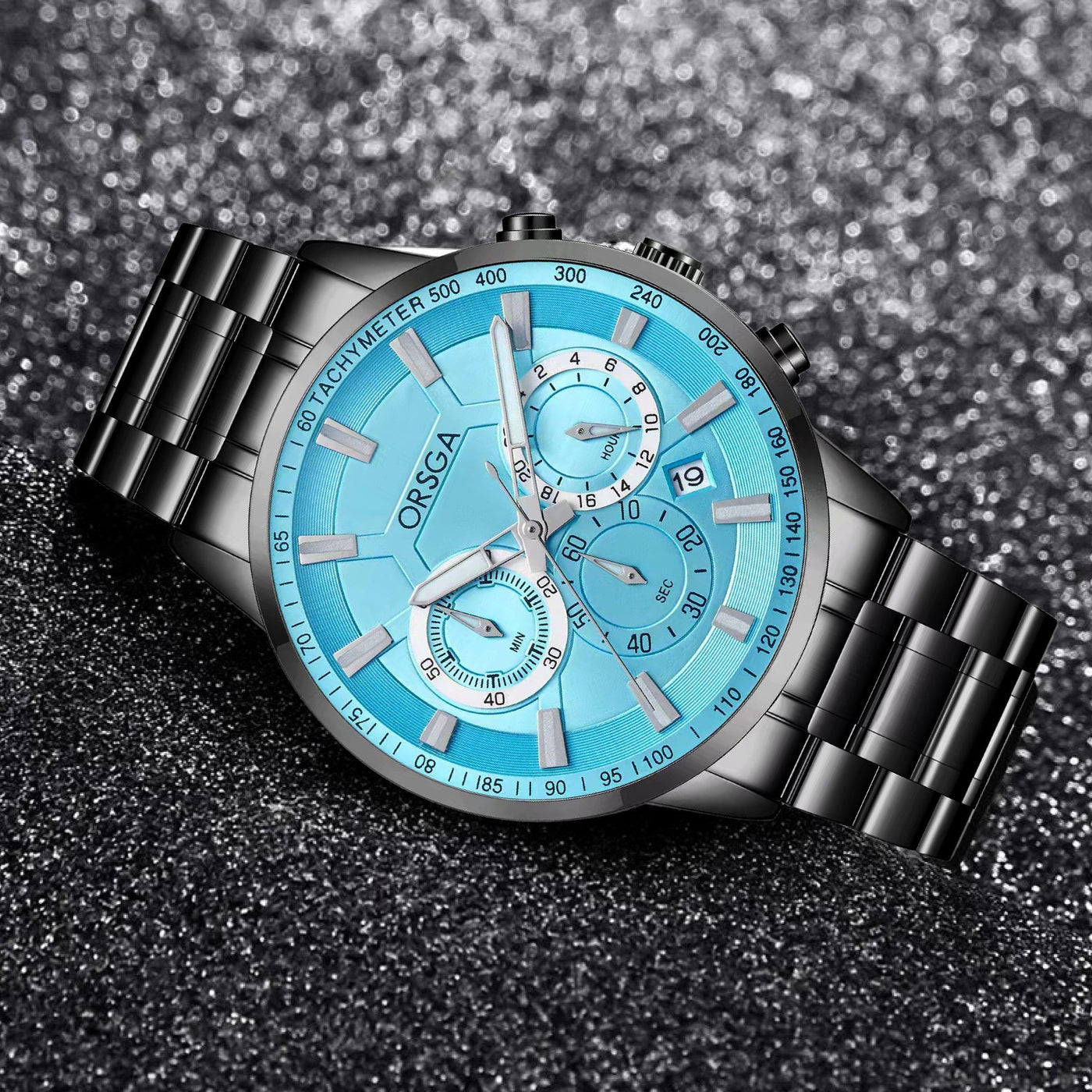 COMET Analog Men's Blue Dial Black Watch