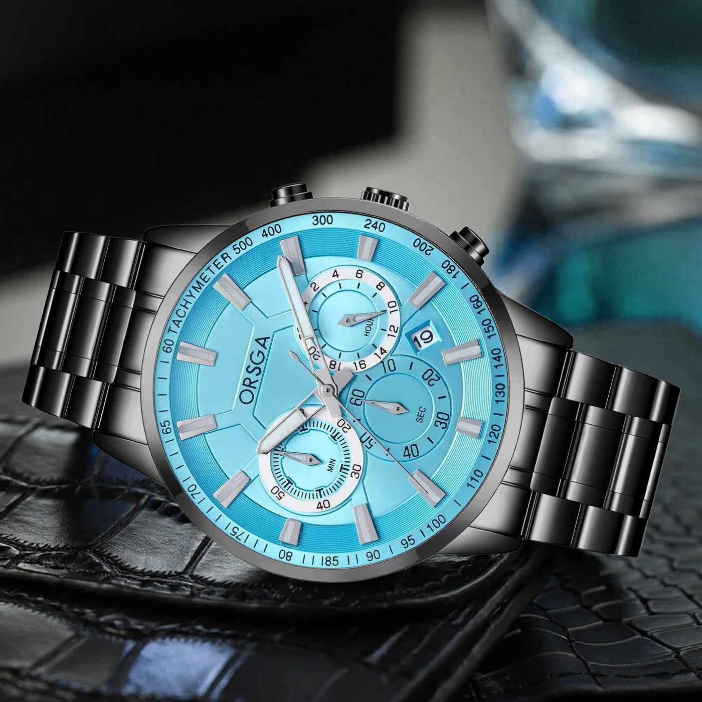COMET Analog Men's Blue Dial Black Watch