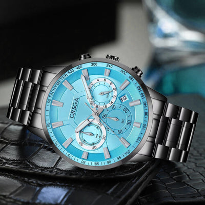 COMET Analog Men's Blue Dial Black Watch