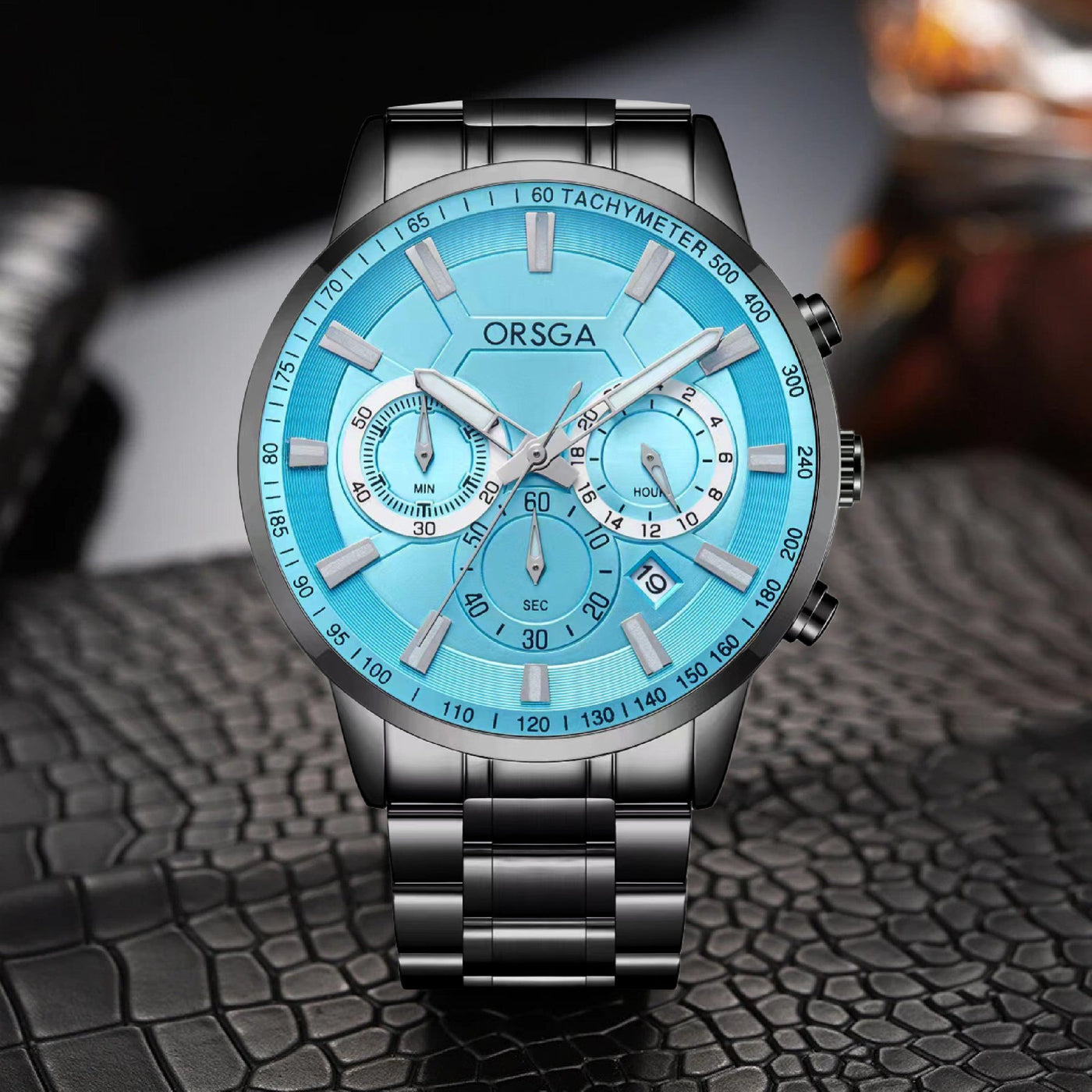 COMET Analog Men's Blue Dial Black Watch