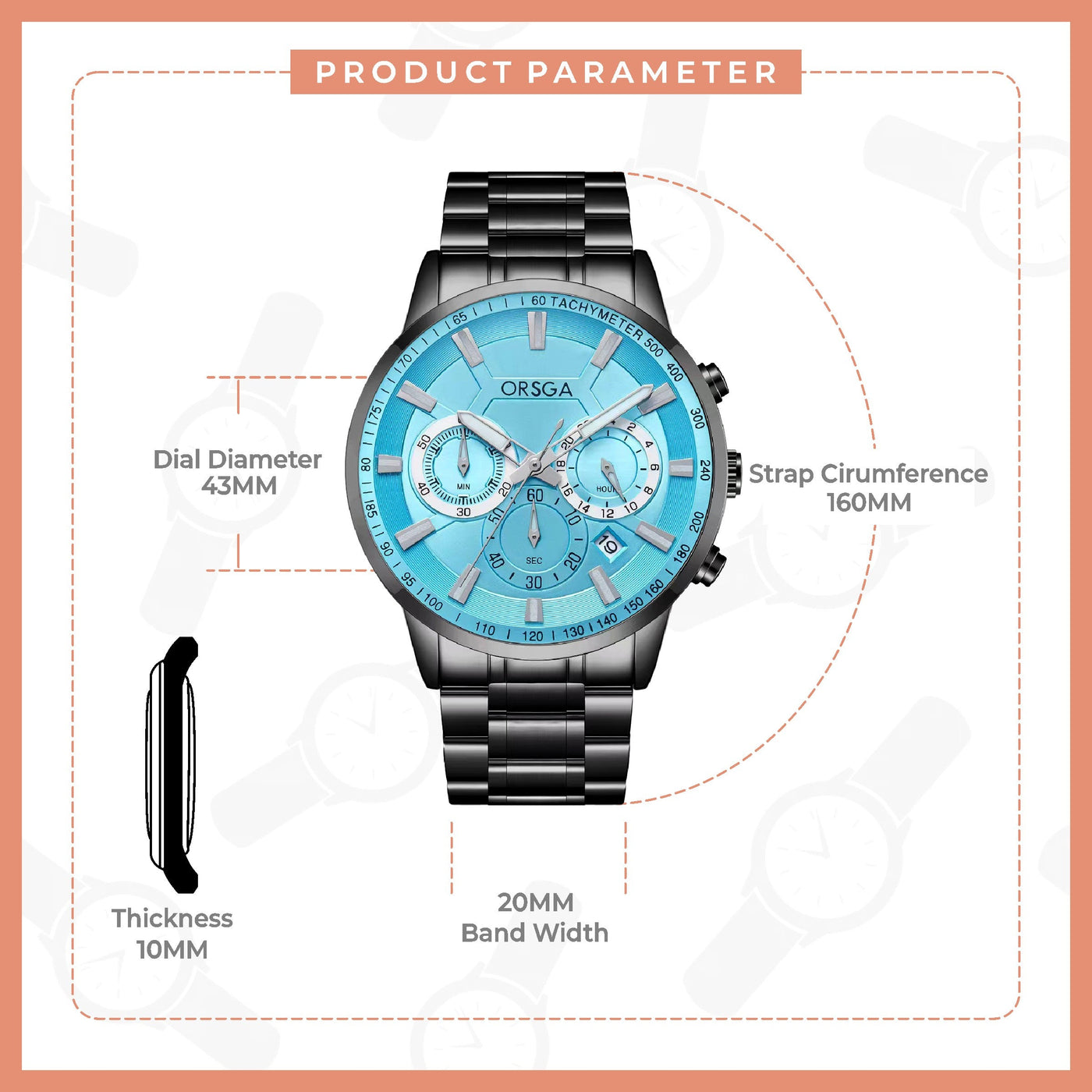 COMET Analog Men's Blue Dial Black Watch