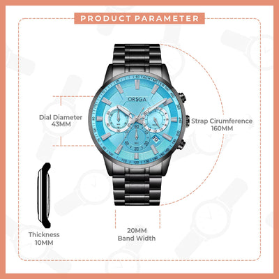 COMET Analog Men's Blue Dial Black Watch