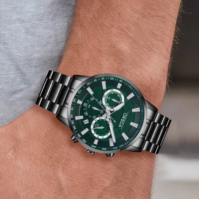 COMET Analog Men's Green Dial Black Watch