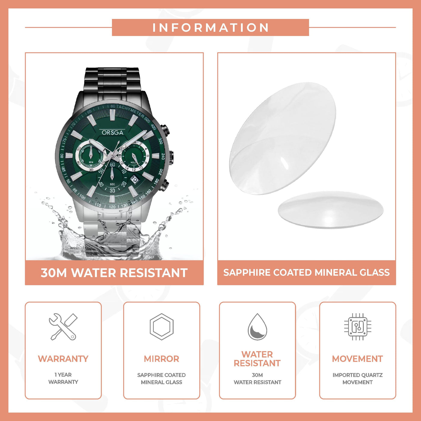 COMET Analog Men's Green Dial Black Watch