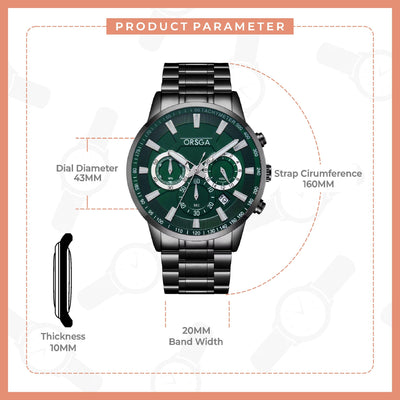 COMET Analog Men's Green Dial Black Watch