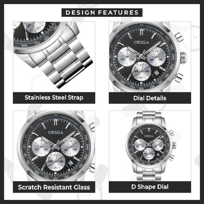 ZORION Analog Men's Watch (Black & Silver)