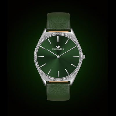 Franklord Diamond Élan – Emerald Ultra-Slim Swiss Watch (5mm)