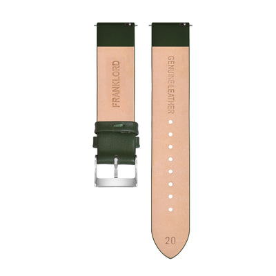 Franklord Olive Green 20mm Genuine Leather Watch Strap – Minimalist Quick Release Band