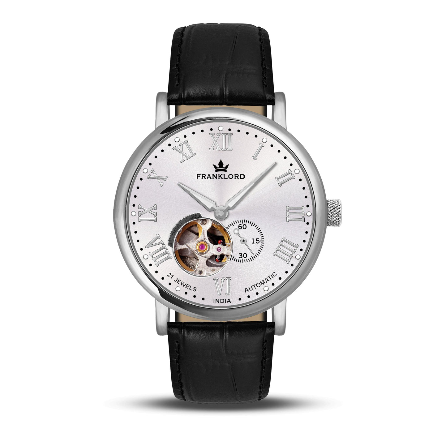 Franklord Heritage Open Heart – Silver Virtue | Classic Silver Dial Automatic Watch for Men