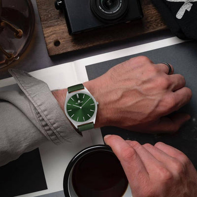 Franklord Diamond Élan – Emerald Ultra-Slim Swiss Watch (5mm)
