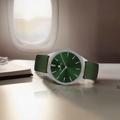 Franklord Diamond Élan – Emerald Ultra-Slim Swiss Watch (5mm)