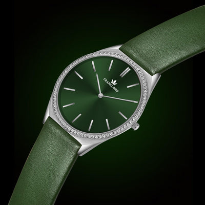 Franklord Diamond Élan – Emerald Ultra-Slim Swiss Watch (5mm)