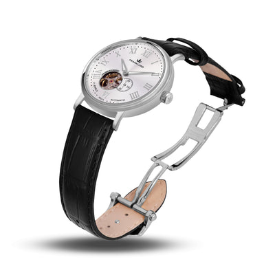 Franklord Heritage Open Heart – Silver Virtue | Classic Silver Dial Automatic Watch for Men