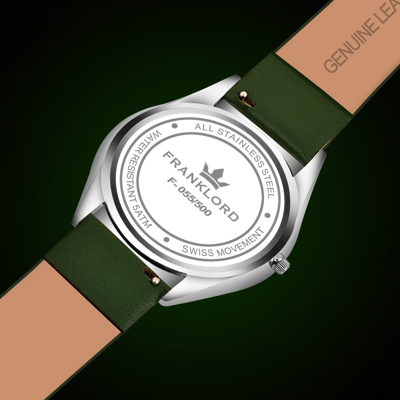 Franklord Diamond Élan – Emerald Ultra-Slim Swiss Watch (5mm)