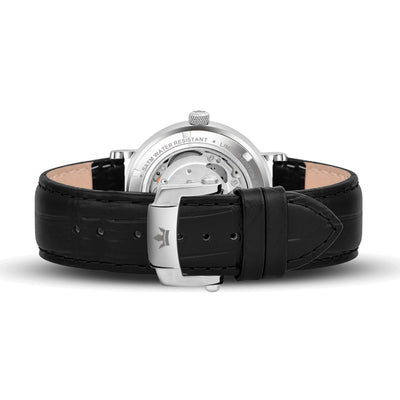 Franklord Heritage Open Heart – Silver Virtue | Classic Silver Dial Automatic Watch for Men