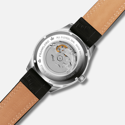 Franklord Regal Sapphire Open Heart - Ocean Crest Leather Automatic Watch