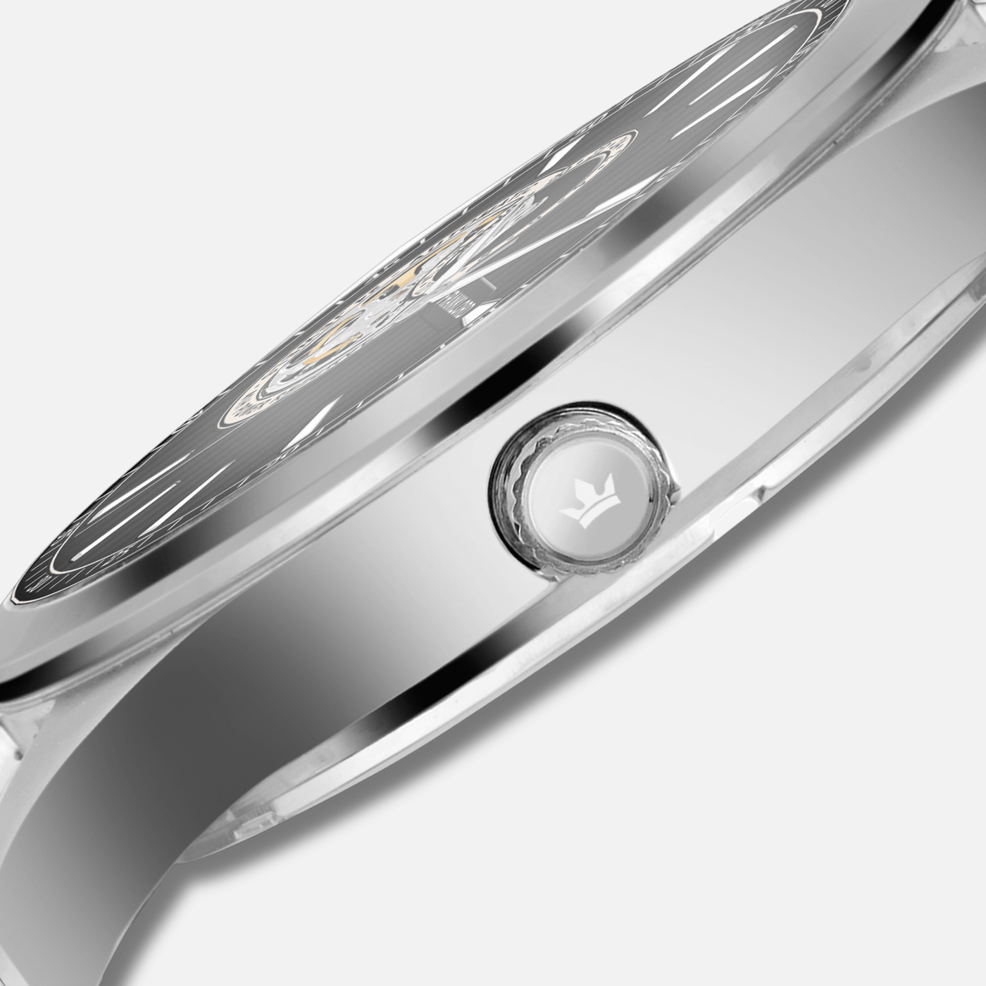 Franklord Regal Sapphire Open Heart - Midnight Steel Luxury Automatic Watch