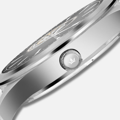 Franklord Regal Sapphire Open Heart - Midnight Steel Luxury Automatic Watch