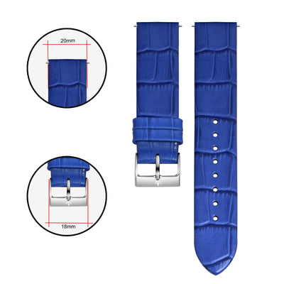 Franklord Royal Blue 20mm Genuine Leather Watch Strap – Quick Release | Premium Replacement Band