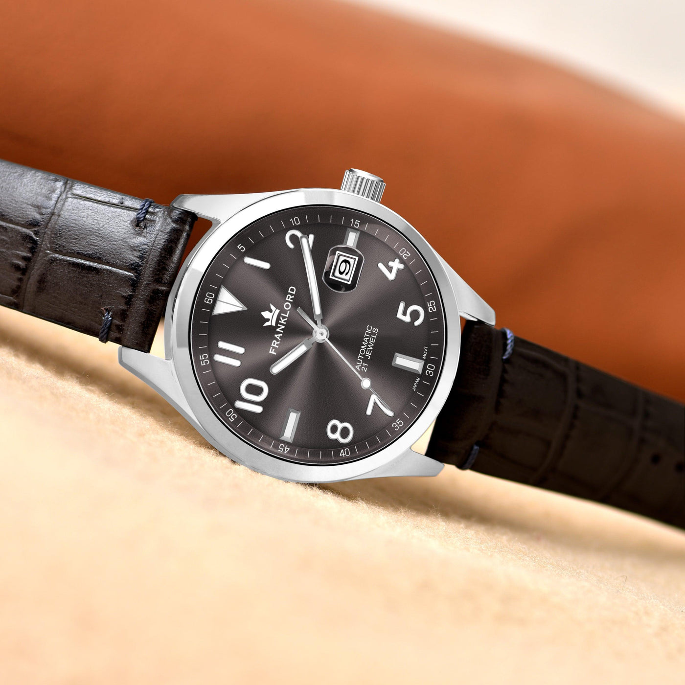 Franklord Regal Sapphire - Eclipse Leather Automatic Watch