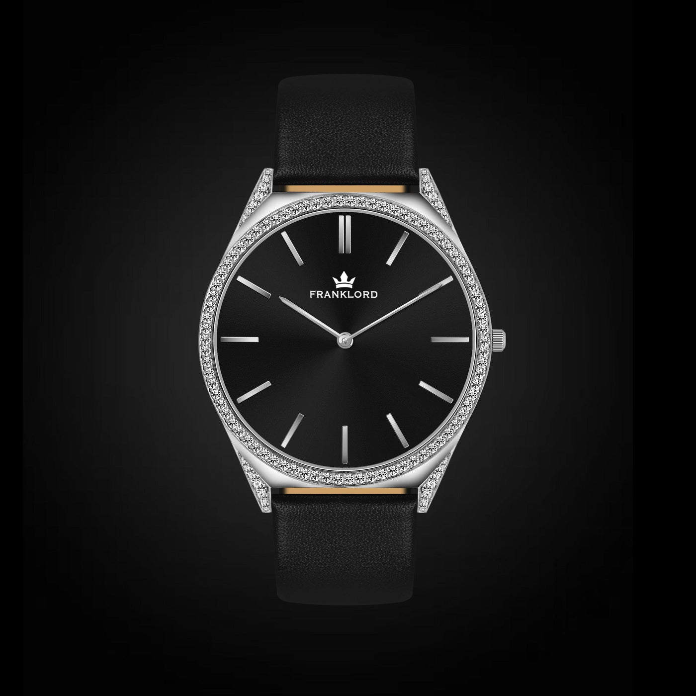 Franklord Black Royale Diamond | Ultra-Slim Swiss Luxury Watch for Men