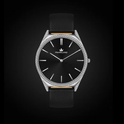 Franklord Black Royale Diamond | Ultra-Slim Swiss Luxury Watch for Men