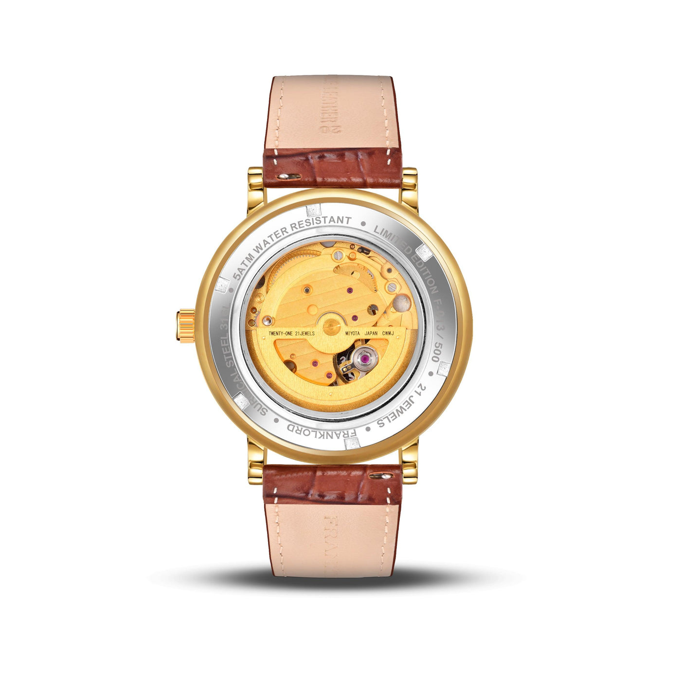 Franklord Heritage Open Heart – Champagne Royale | White Dial Gold Automatic Watch For Men