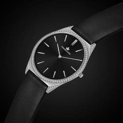 Franklord Black Royale Diamond | Ultra-Slim Swiss Luxury Watch for Men