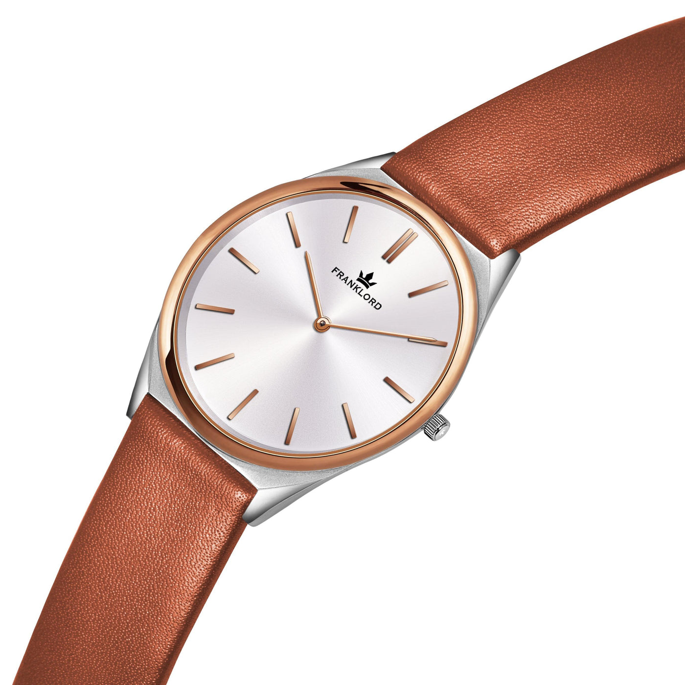 Franklord Swiss UltraThin Series - Platinum Glow | Ultra-Slim 5mm Luxury Watch