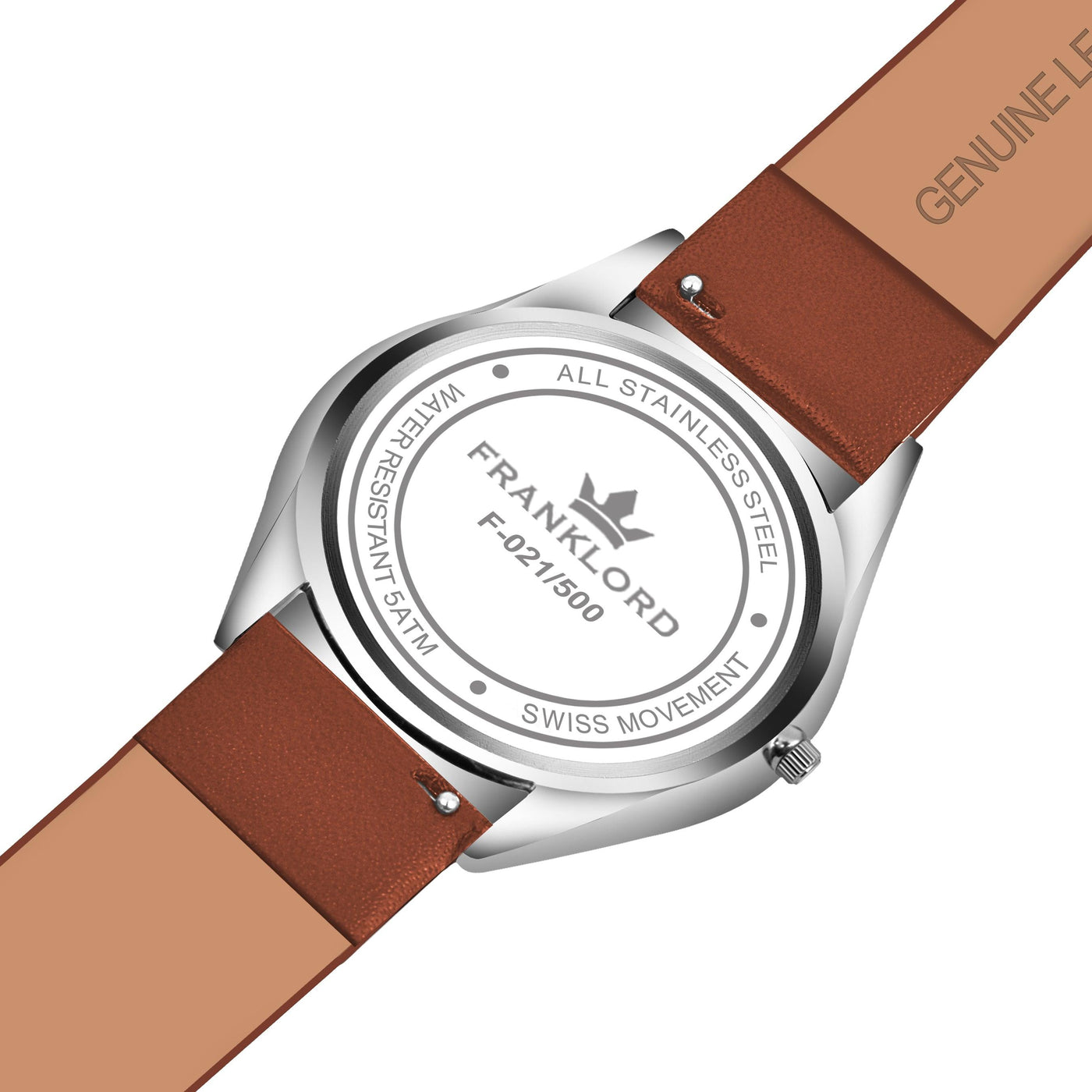 Franklord Swiss UltraThin Series - Platinum Glow | Ultra-Slim 5mm Luxury Watch