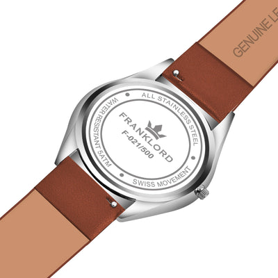 Franklord Swiss UltraThin Series - Platinum Glow | Ultra-Slim 5mm Luxury Watch
