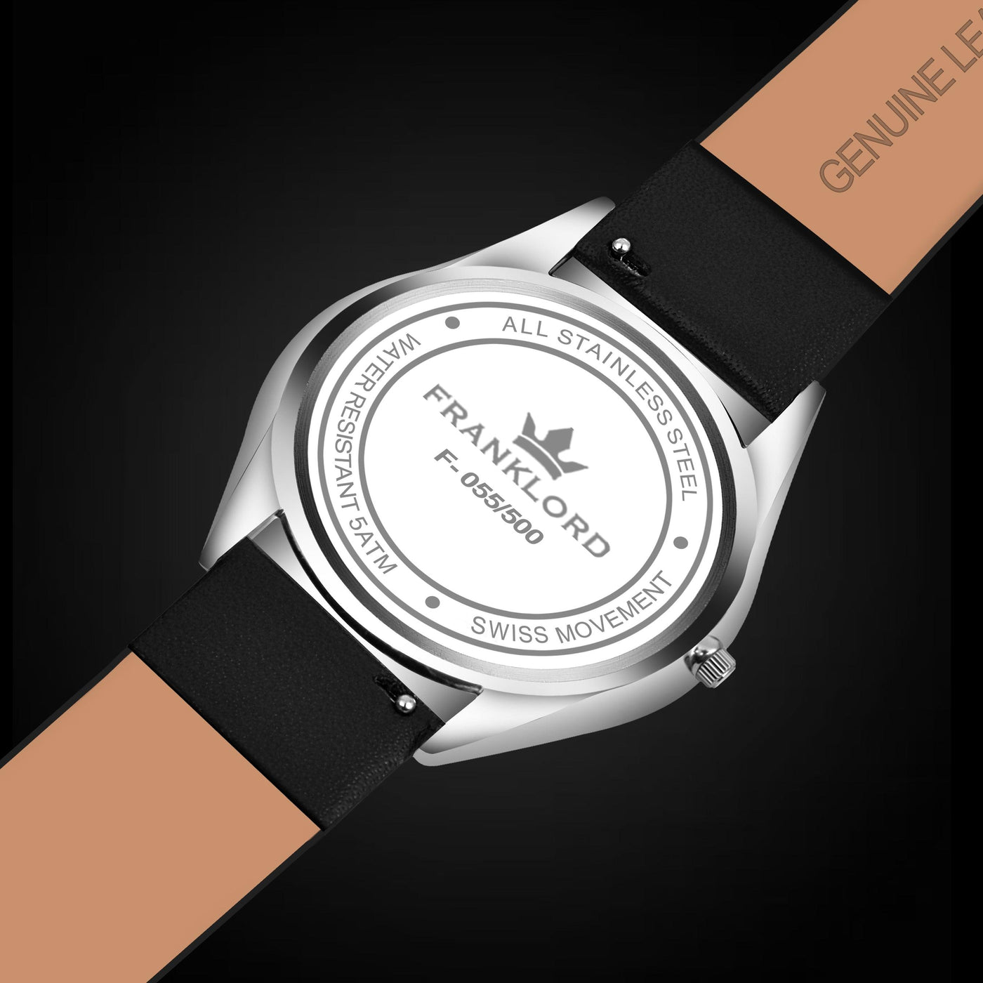 Franklord Black Royale Diamond | Ultra-Slim Swiss Luxury Watch for Men