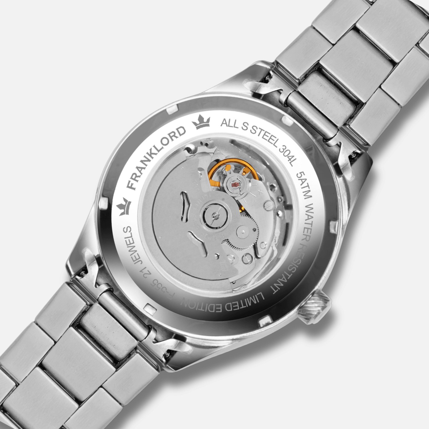 Franklord Regal Sapphire Open Heart - Midnight Steel Luxury Automatic Watch