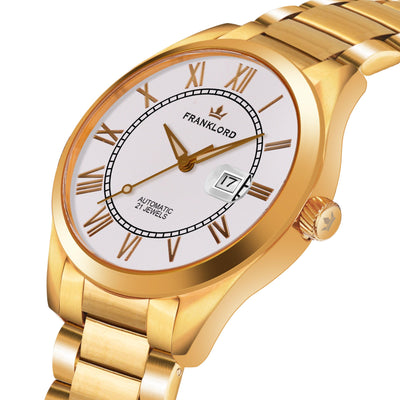 Franklord Regal Sapphire Roman White | Maha Vastu-Inspired Timepiece for Prosperity