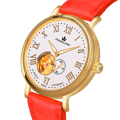 Franklord Heritage Open Heart – Imperial Flame | Gold Automatic Watch for Men
