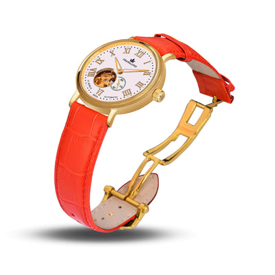 Franklord Heritage Open Heart – Imperial Flame | Gold Automatic Watch for Men